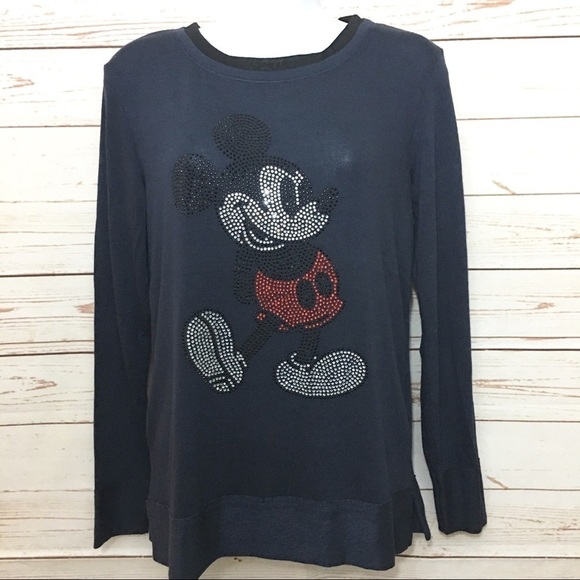 Disney Mickey Mouse Rhinestones Embellished Shirt - Picture 2 of 6